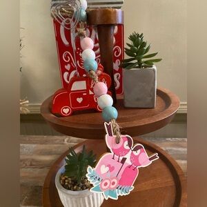 Valentines rustic farmhouse ornament Garland.